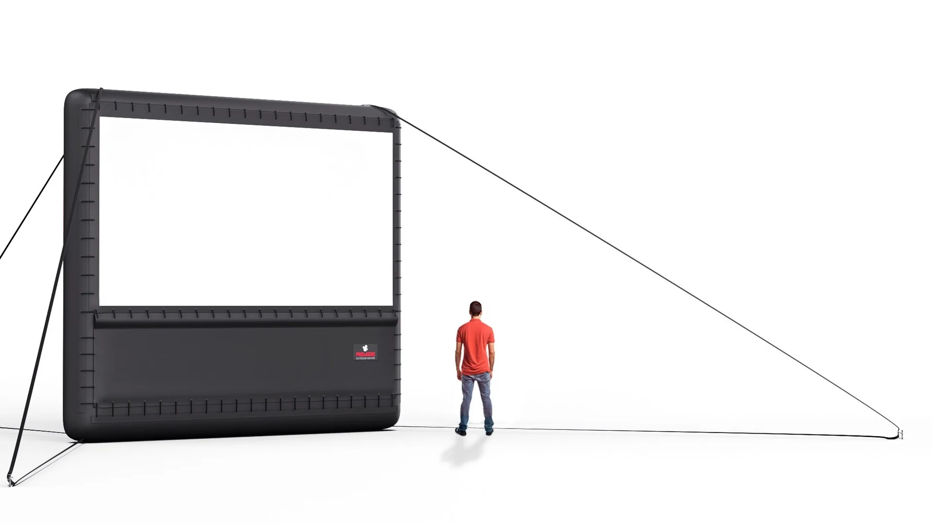 12-foot AirScreen Nano inflatable movie screen — side profile view