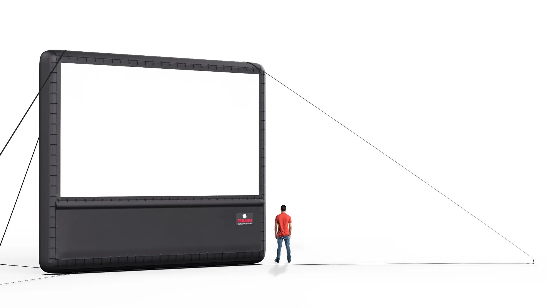 20-foot AirScreen inflatable outdoor movie screen side profile