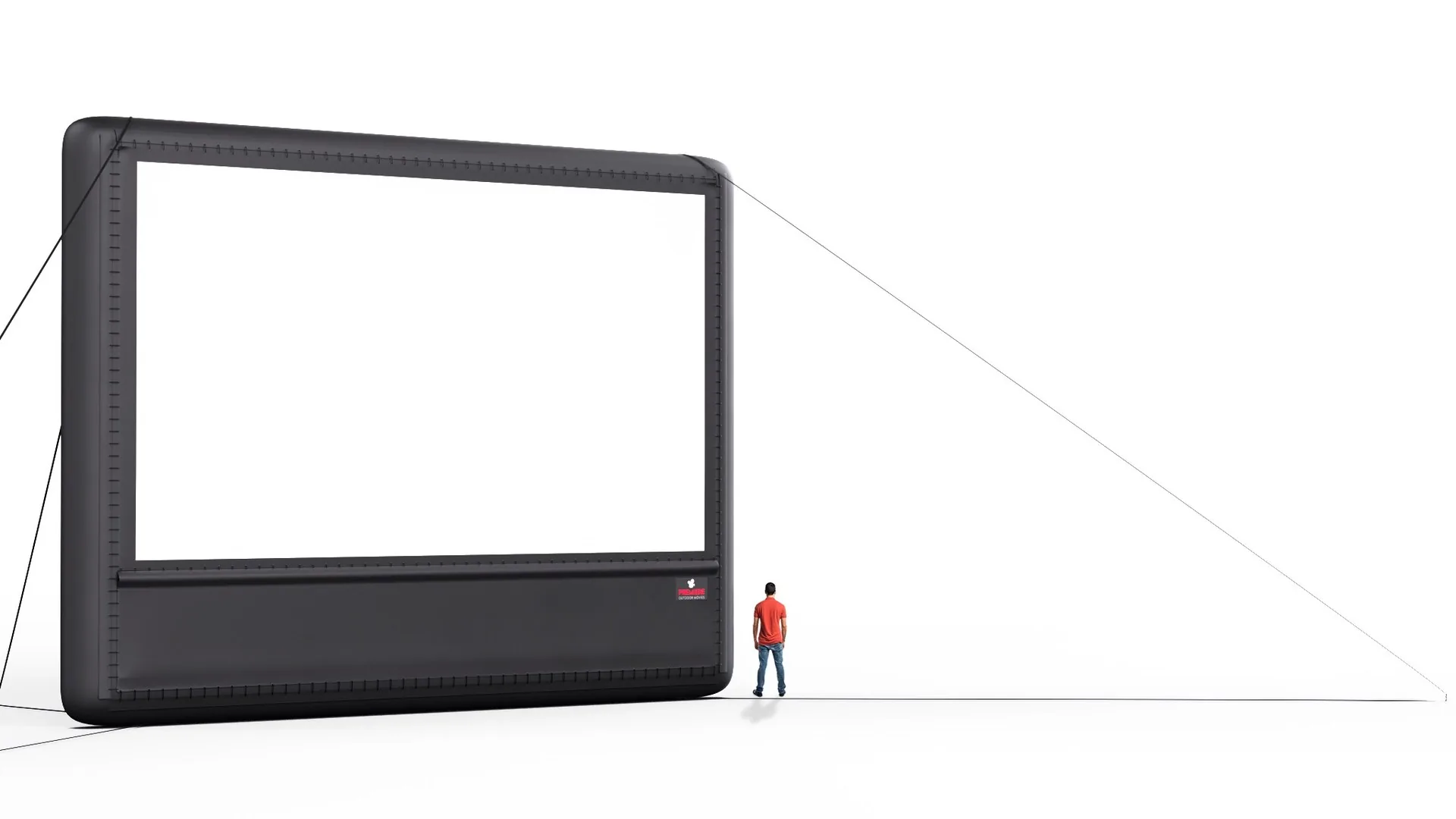 30-foot AirScreen inflatable outdoor movie screen — side profile