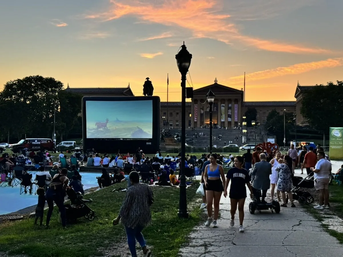 Outdoor movie event in the Philadelphia area